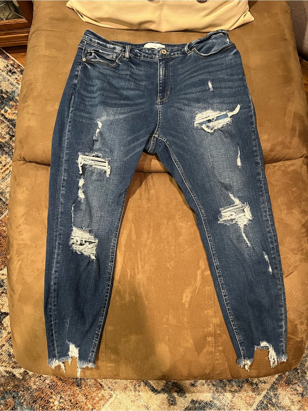 KanCan Dark Blue Distressed Ripped Skinny Jeans